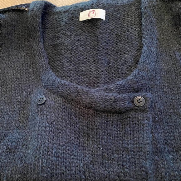 Women's Des Petits Hauts Mohair Dark Teal Sweater Vest - Picture 8 of 8